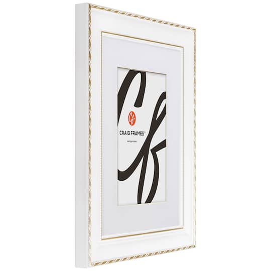 4 Pack Craig Frames Victoria White & Gold Picture Frame with Mat